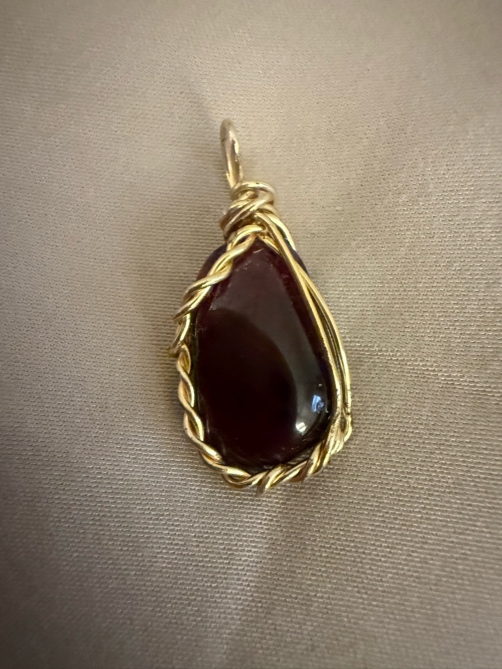 Almandine Cabochon Garnet Pendant